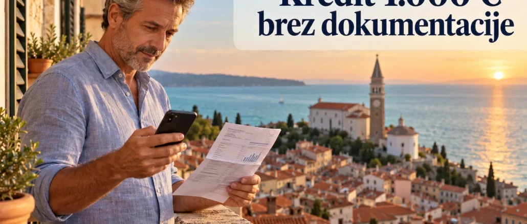 Kredit 1.000 € brez dokumentacije